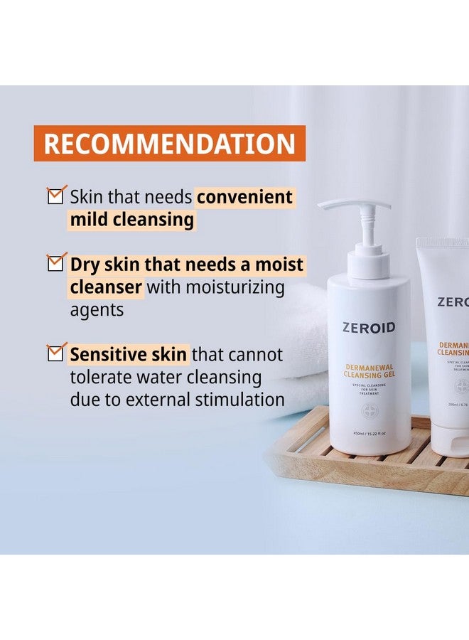 zeroid ZEROID Dermanewal Cleansing Gel 450ml Pump Dispenser, Special Cleansing for Post Skin Treatments - Image 5