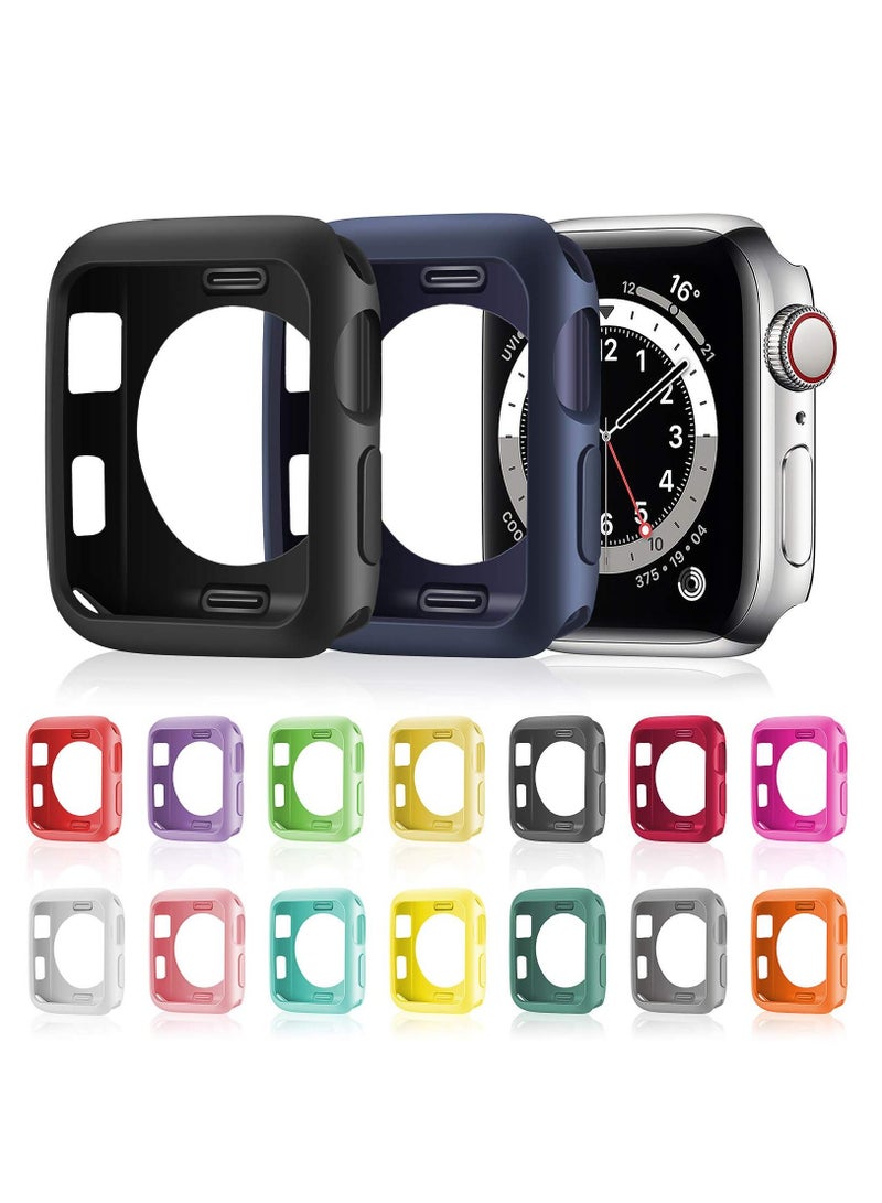 KASTWAVE 16 Pieces Watch Case for Apple Watch, Soft TPU Protective Anti-Scratch Silicone Protector Soft Flexible TPU Thin Lightweight Bumper Cover for Smartwatch Series SE/6/5/4 (40 mm) - Image 1