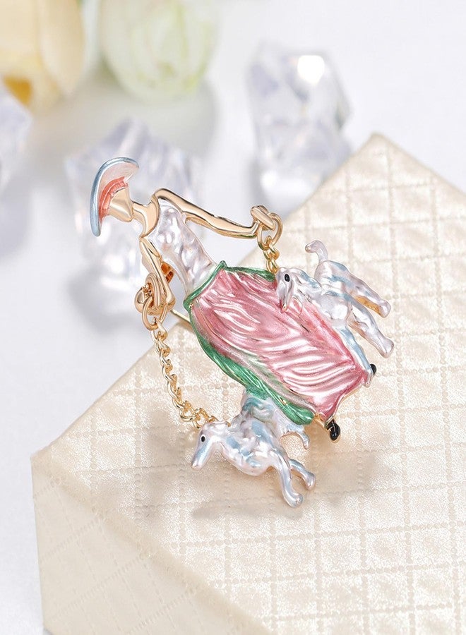 DD-life 4 Pcs Cartoon Painted Girls Brooch Enamel Pins Drip Oil Brooches Cute Dress Accessories Fashion Shiny Brooch for Any Special Occasions - Image 3