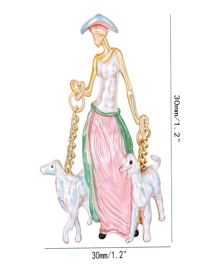 DD-life 4 Pcs Cartoon Painted Girls Brooch Enamel Pins Drip Oil Brooches Cute Dress Accessories Fashion Shiny Brooch for Any Special Occasions - Image 2