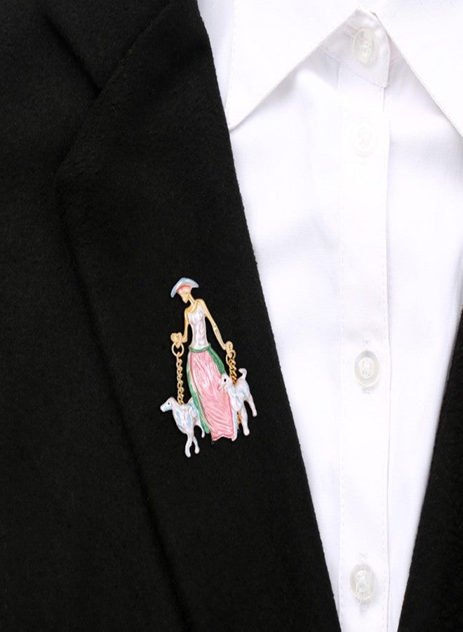 DD-life 4 Pcs Cartoon Painted Girls Brooch Enamel Pins Drip Oil Brooches Cute Dress Accessories Fashion Shiny Brooch for Any Special Occasions - Image 5