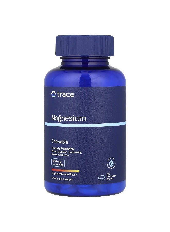 Trace, Magnesium Chewable, Raspberry Lemon , 120 Chewable Wafers (Packaging may vary) - Image 1