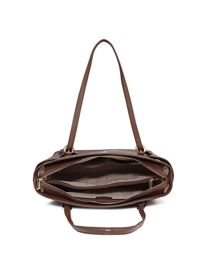 Da Milano  Da Milano Genuine Leather Brown Tote Bag for Women | Best Price UAE
