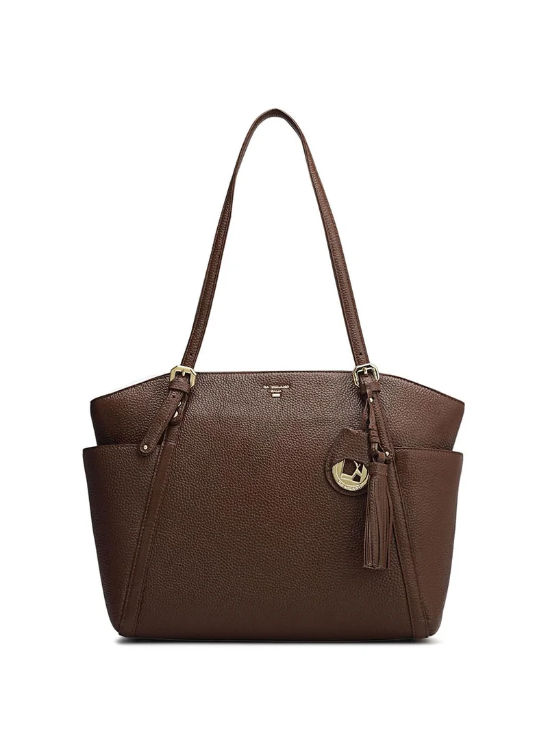 Da Milano Genuine Leather Brown Tote Bag