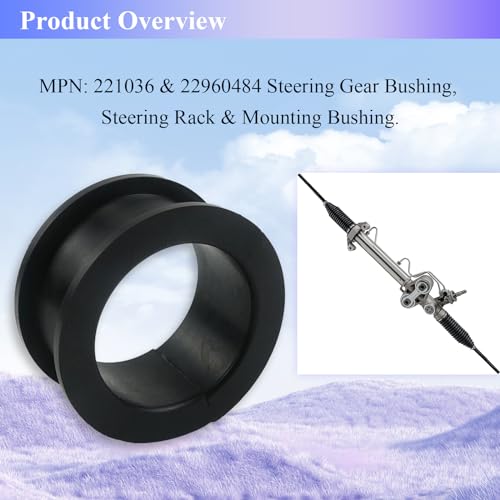 WFCYX New 221036 & 22960484 Power Steering Gear Bushing, Steering Rack & Pinion Bushing, Compatible with 2007-2013 Avalanche, Silverado, Sierra, 2007-2014 Tahoe Suburban, Escalade, Yukon - Image 2