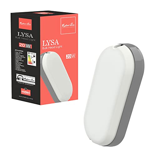 FYBROS LYSA 20W LED Outdoor Wall Light Bulkhead – Waterproof Cool White Garden & Home Wall Lamp, Round Focus Light for Balcony, Patio, Gate & Outdoor Lighting (210x100x60 mm) - Image 1