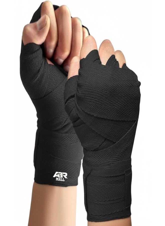 ABR MALL Boxing Hand Wraps, Black, Wrist Support, Training Protection, Fingerless Design - Image 2