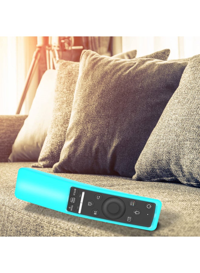 Lambcare Case Compatible with Samsung Smart TV Remote Controller BN59 Series, Light Weight Silicone Cover Protector Shockproof Anti-Slip Remote Skin Sleeve - Black (Glow Blue) - Image 2