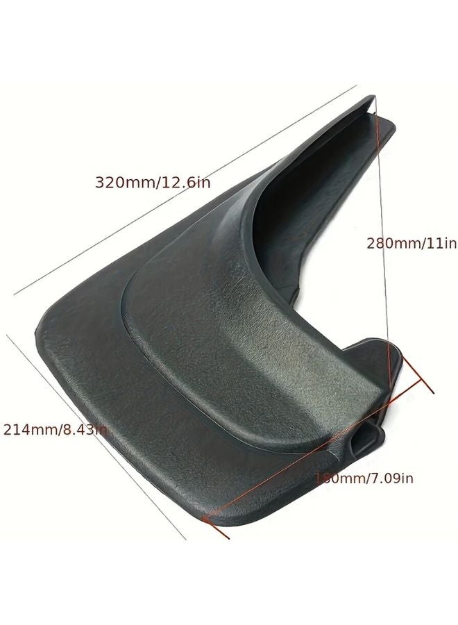 قطعتان من حواجز الطين السوداء للسيارات ومركبات الدفع الرباعي، واقيات الرذاذ الأمامية والخلفية، تركيب سهل - Image 3