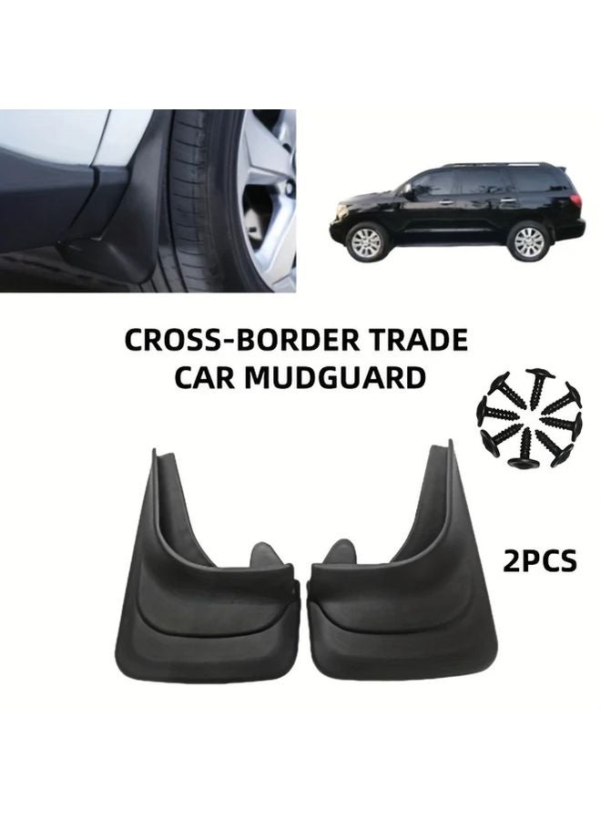 قطعتان من حواجز الطين السوداء للسيارات ومركبات الدفع الرباعي، واقيات الرذاذ الأمامية والخلفية، تركيب سهل - Image 2