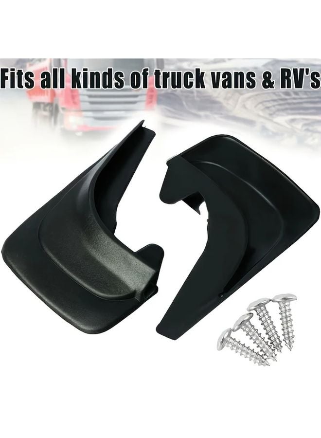 قطعتان من حواجز الطين السوداء للسيارات ومركبات الدفع الرباعي، واقيات الرذاذ الأمامية والخلفية، تركيب سهل - Image 4