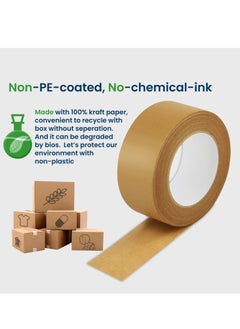 SYOSI Packing Tape 6PCS Brown Kraft Paper Shipping Tape for Moving Boxes Packing Boxes Shipping Cardboard and Carton Sealing 7 Mils Thick 55 Yds Length X 2" Width  - Image 3
