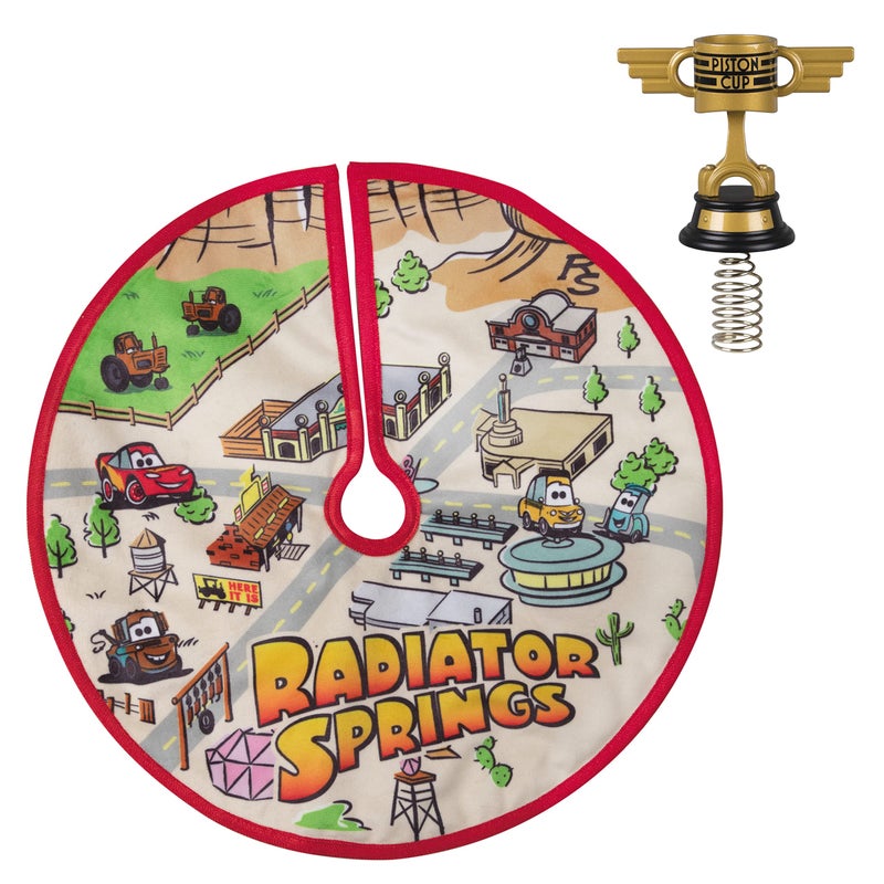 Hallmark Keepsake 2022  Miniature Disney/Pixar Cars Radiator Springs Tree Topper and Christmas Tree Skirt Set - Image 2