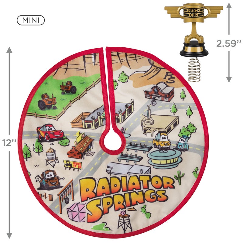 Hallmark Keepsake 2022  Miniature Disney/Pixar Cars Radiator Springs Tree Topper and Christmas Tree Skirt Set - Image 3