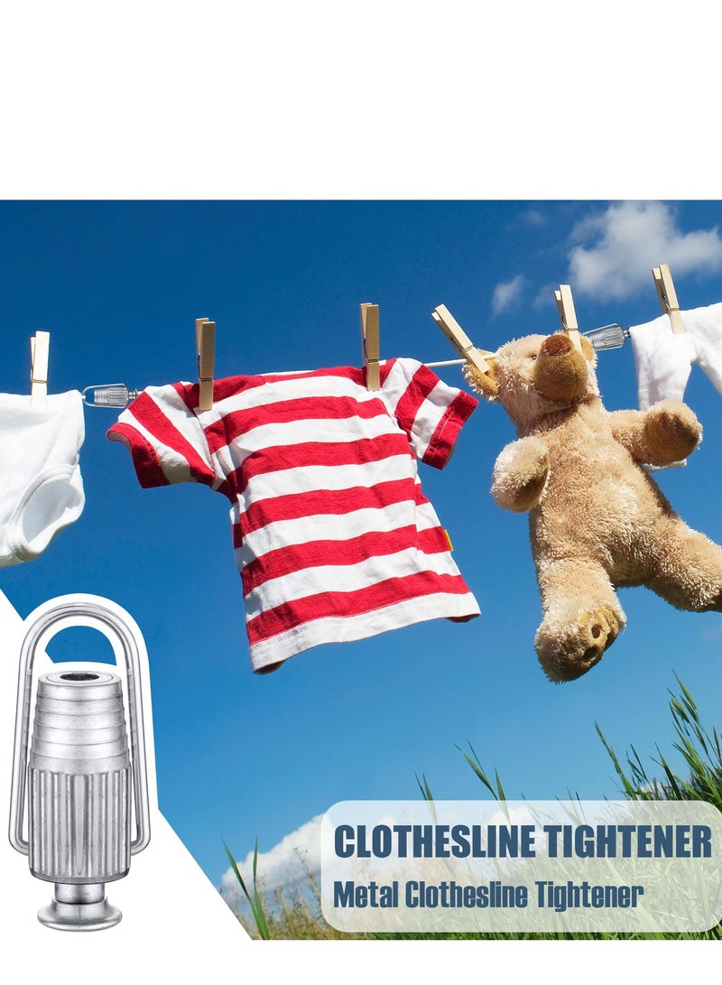 SYOSI 2 pcs Clothesline Tightener Metal Line Tight Grips Tools Aluminium for Pulleys and Fixed Clothes Lines Household Laundry Supplies - Image 2