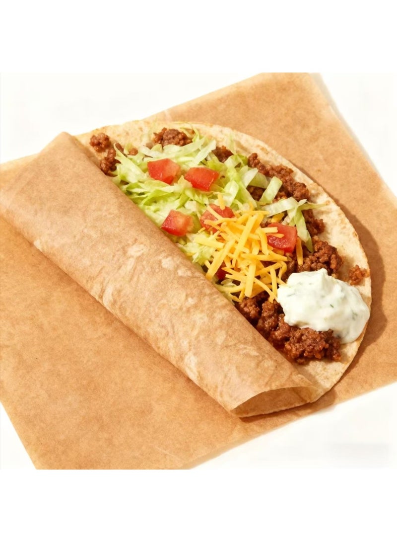 حصيرة ورقية مربعة اللون للشواء، ورق امتصاص زيت الخبز، ورق صينية الخبز، حصيرة طعام، ورق فصل زيت القلي في الفرن التجاري، ورق خبز بلون أصلي، 100 ورقة - Image 3