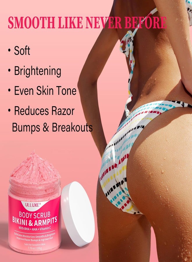 ulluxe Bikini Area Exfoliator with 10% AHAs BHA & Vitamin C, Exfoliating Body Scrub for Ingrown Hair and Underarm Bumps, Dark Spots, Moisturize Brighten Soothe & Even Skin Tone, Sensitive Skin Safe, 7.76 oz - Image 5