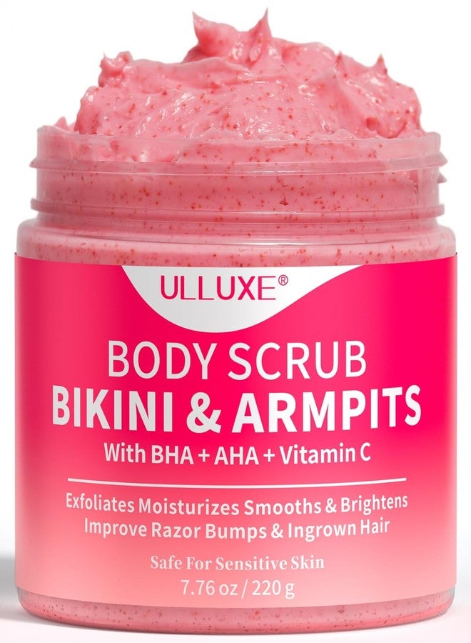 ulluxe Bikini Area Exfoliator with 10% AHAs BHA & Vitamin C, Exfoliating Body Scrub for Ingrown Hair and Underarm Bumps, Dark Spots, Moisturize Brighten Soothe & Even Skin Tone, Sensitive Skin Safe, 7.76 oz - Image 1