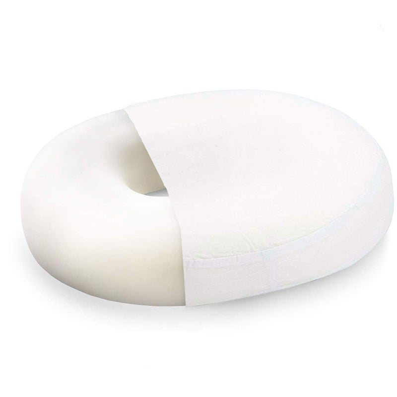 DMI Seat Cushion Donut Pillow and Chair Pillow for Tailbone Pain Relief, Hemorrhoids, Prostate, Pregnancy, Post Natal, Pressure Relief and Surgery, 16 x 13 x 3, White - Image 1