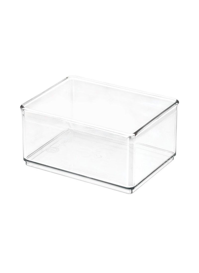 The Home Edit Medium Shallow Clear Bin Organizer – Stackable Plastic Storage Bin for Fridge, Pantry & Cabinets, BPA-Free Transparent Organizer for Kitchen & Home Storage - Image 1