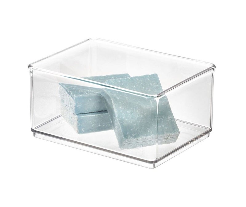 The Home Edit Medium Shallow Clear Bin Organizer – Stackable Plastic Storage Bin for Fridge, Pantry & Cabinets, BPA-Free Transparent Organizer for Kitchen & Home Storage - Image 4