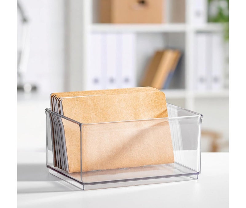 The Home Edit Medium Shallow Clear Bin Organizer – Stackable Plastic Storage Bin for Fridge, Pantry & Cabinets, BPA-Free Transparent Organizer for Kitchen & Home Storage - Image 3