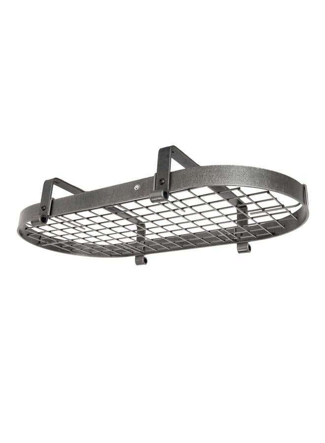 Enclume Premier Low-Ceiling Oval Pot Rack, Hammered Steel - Image 4