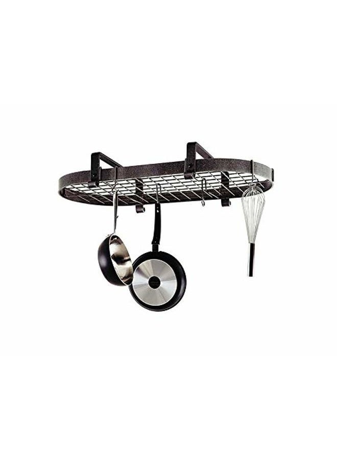 Enclume Premier Low-Ceiling Oval Pot Rack, Hammered Steel - Image 3