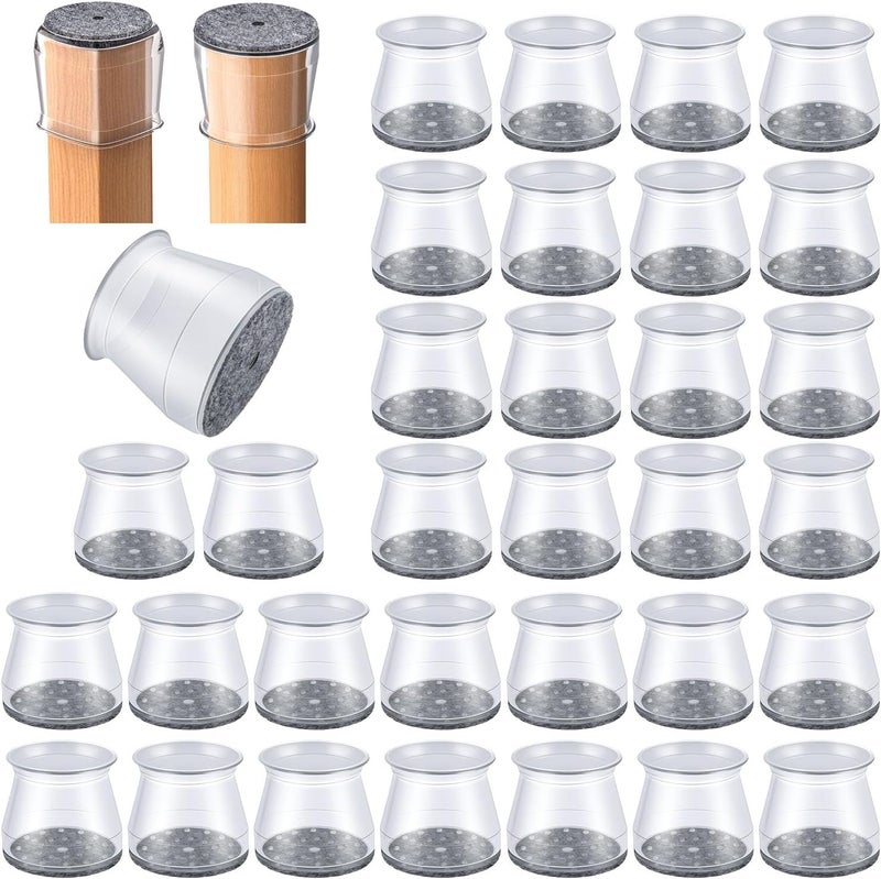 OASMU 32 Pcs Chair Leg Floor Protectors - Silicone Felt Pads, Scratch-Proof & Noise-Free, Easy Smooth Moving, Large Size (Fits Round Chair Legs: 1-5/16" to 2" Diameter)​ - Image 1