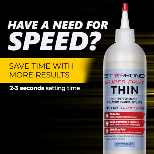 Starbond Premium Grade Cyanoacrylate (CA) Super Glue by Starbond - 16 oz. Complete Refill KIT (453g) - Super Fast Thin Adhesive, Precise Application for Woodturning, CA Finish, Woodworking, Hobby Models, Inlay - Image 3