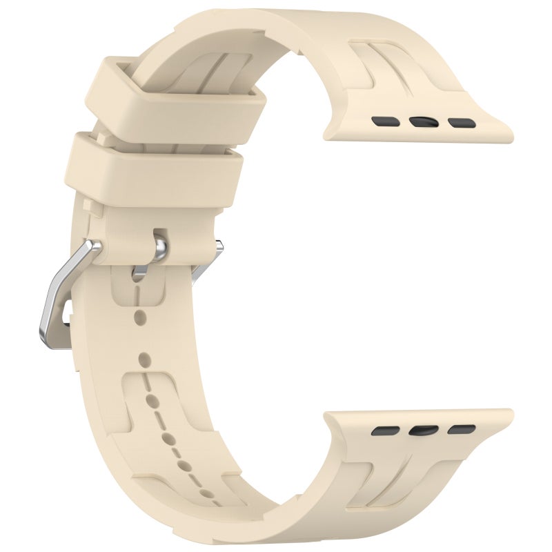 erorex For Apple Watch 38Mm H Texture Silicone Ladder Buckle Watch Band(Khaki) - Image 3