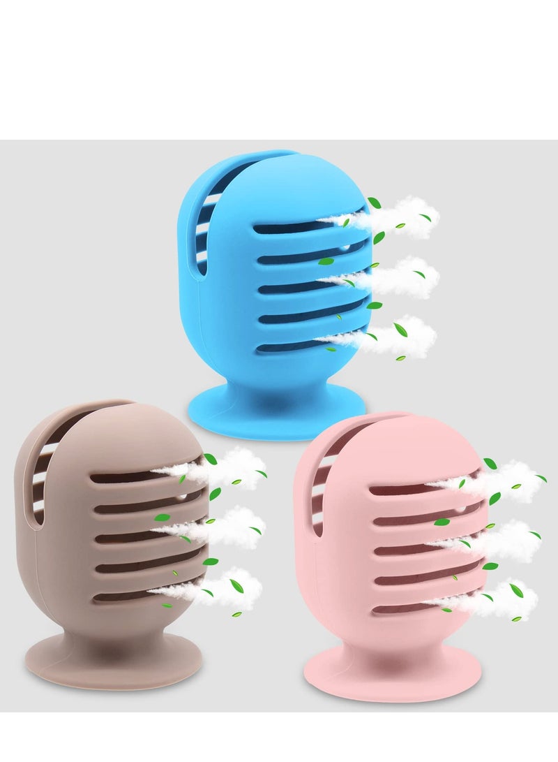 SYOSI Makeup Sponge Holder, Silicone Beauty Blender Holder Case for Travel, Drying Stand Makeup Sponges Protective Carrying Case Holders Organizer for Makeup Portable Soft (Pink+Khaki+Blue) (3Pack) - Image 1