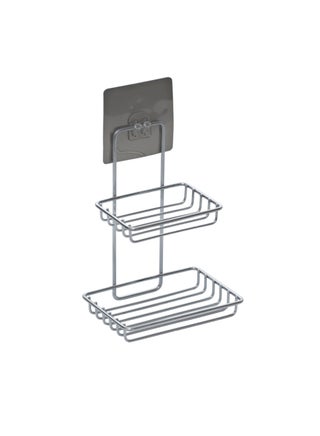 Sulfar Mounted Double Layer soap Dish Holder Stainless Steel Wall Hanging Soap Storage Rack for Kitchen Bathroom with Self Adhesive Magic Sticker (Silver) - pzsku/Z37FC0FC3F42DD4CD3D6CZ/45/_/1733915875/b092ed84-b1a9-4a8f-bb82-005f981a2ce0