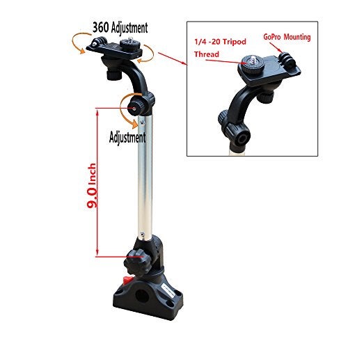 Brocraft Kayak Portable Camera Mount/for GoPro 11/10/9/8/7 and Phone with 9inch Extension Arm - Image 2
