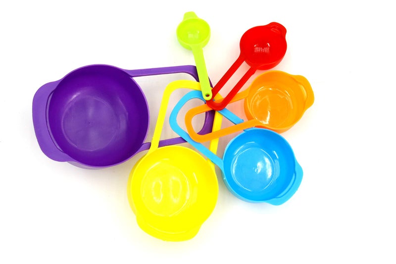 Freshome Plastic Premium Baking & Metric Food Measurement Preparation Measure Measuring Spoon and Cup Set, Set of 6-Pieces-Multi Color (7.5ml,15ml,60ml,86ml,125ml,260ml) - Image 3