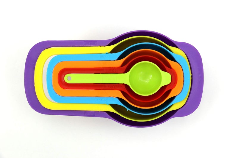 Freshome Plastic Premium Baking & Metric Food Measurement Preparation Measure Measuring Spoon and Cup Set, Set of 6-Pieces-Multi Color (7.5ml,15ml,60ml,86ml,125ml,260ml) - Image 4