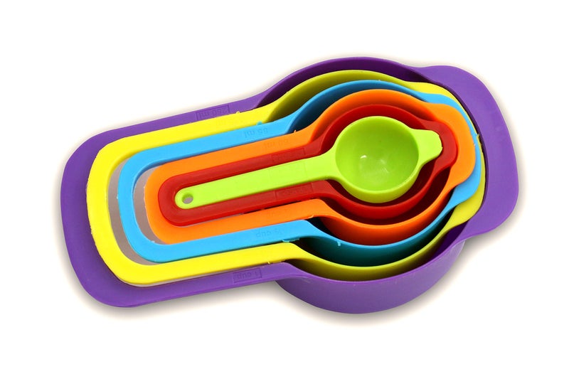 Freshome Plastic Premium Baking & Metric Food Measurement Preparation Measure Measuring Spoon and Cup Set, Set of 6-Pieces-Multi Color (7.5ml,15ml,60ml,86ml,125ml,260ml) - Image 5