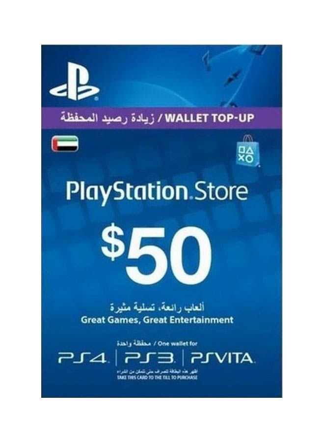 Sony Wallet Top Up For PlayStation 4/3/PSVita - 50 Dollar Blue - Image 1
