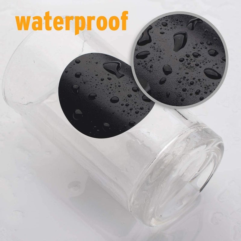 Kitchen Spice Jars and Canisters Labels, 180 Black Background - Waterproof - Multi Use - Image 3