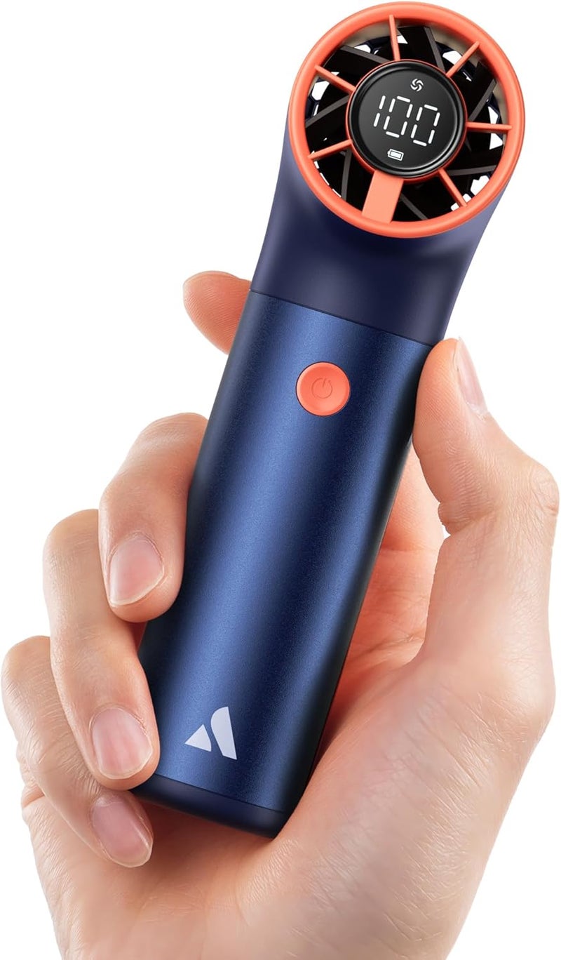 Aecooly Portable Handheld Fan, Powerful Turbo Mini Fan, 19000 RPM High Speed Aero Ultra, 15H Max Cooling Time, 7 Gears Aluminum Case,Rechargeable Personal Small Travel Essentials, Gifts for Women-Blue - Image 1