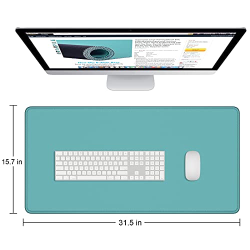Dapesuom Large Gaming Mouse Pad, Extended Mouse Mat with Stitched Edges, Full Size Keyboard Pad with Non-Slip Base, Big XXL Computer Desk Mats for Gamer, Laptop, Office, 31.5 x 15.7in, Green - Image 2
