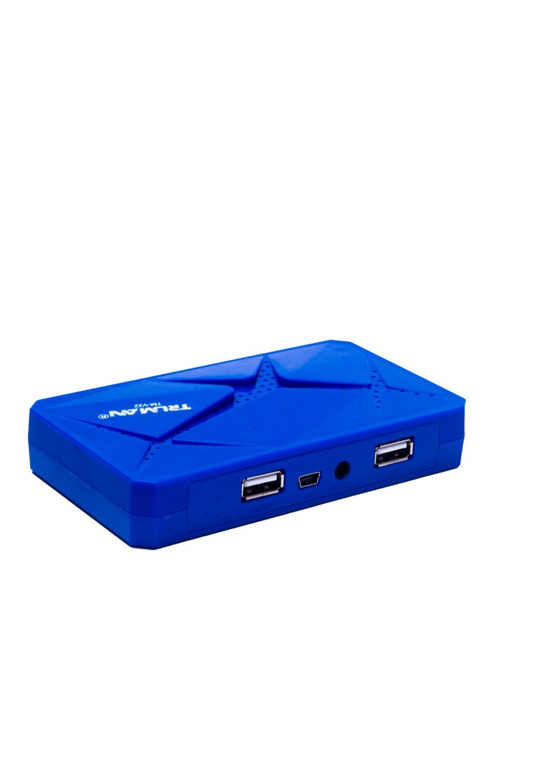 ريسيفر رقمي صغير TM V22 عالي الدقة HD - لون أزرق - Image 1