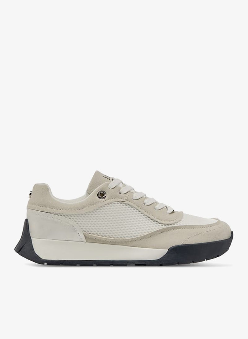 ELLE Women's Logo Detail Sneakers with Lace-Up Closure - Image 1