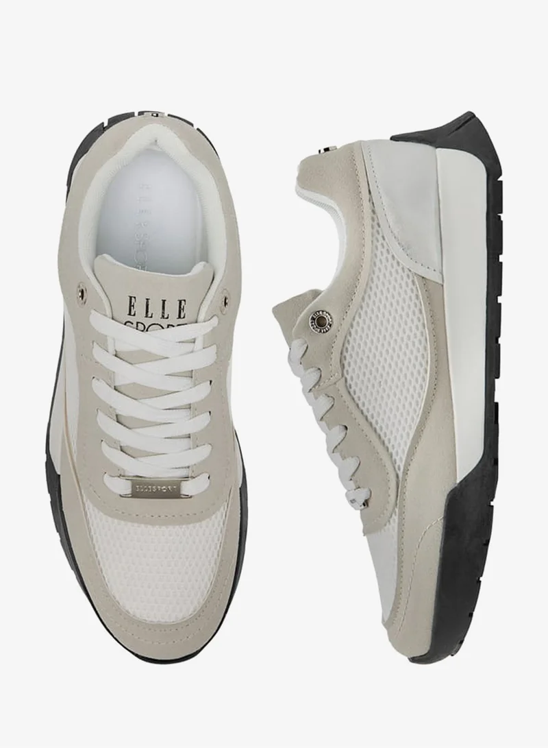 ELLE NUDE Women's Logo Detail Sneakers with Lace-Up Closure for Women | Best Price UAE