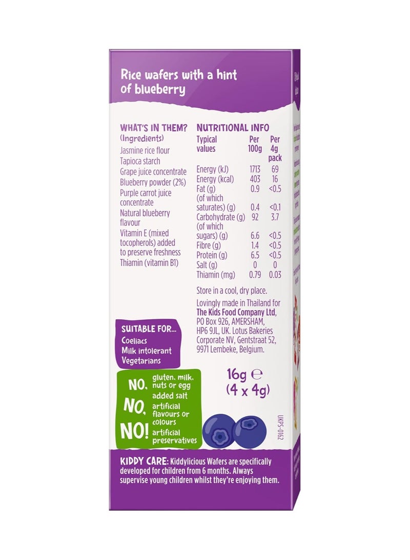Kiddylicious Blueberry Wafers 6 Months+ 4 X 4G 4 x 0.25 g - Image 3