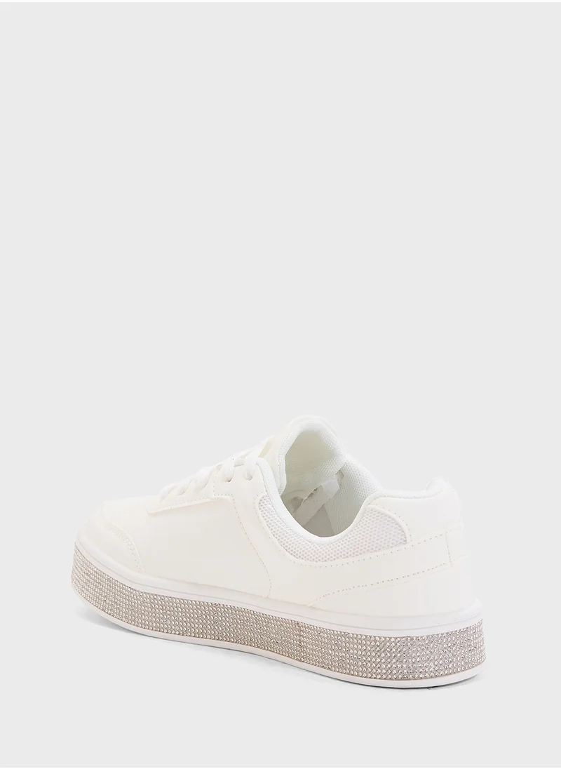 جينجر Lace Up Cupsole Sneaker