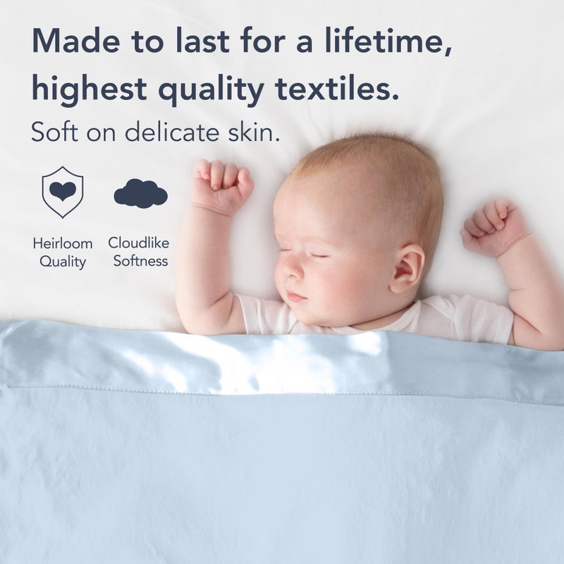 Little Giraffe Baby Blanket - Luxe Soft Blanket with Satin Trim - Baby Stroller Blanket - Newborn Baby Essentials & Baby Gifts - 29x35" - Blue - Image 2