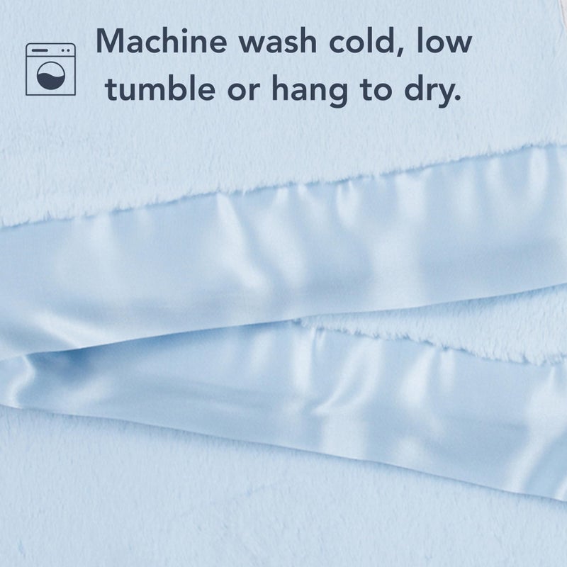 Little Giraffe Baby Blanket - Luxe Soft Blanket with Satin Trim - Baby Stroller Blanket - Newborn Baby Essentials & Baby Gifts - 29x35" - Blue - Image 4