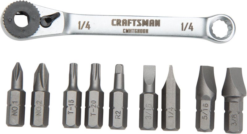 CRAFTSMAN Screwdriver Set, Ratcheting, Multi-bit 10-Piece (CMHT68008) - Image 1