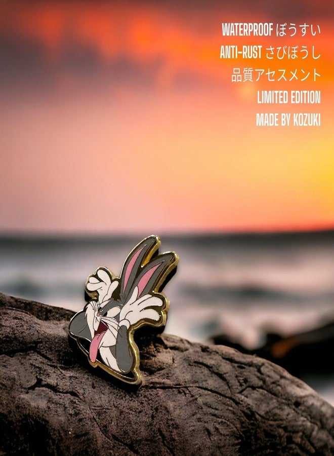 KOZUKI Bugs Cartoon Bunny Pin Enamel Bunny Enamel Pin Cartoon Enamel Pin Bunny badge Cartoon Hard Enamel Pin Brooch Fashion Badge Metal Enamel Pins and Brooches for Lapel Pin Backpack Bags Badge Collar Jewelry (BUGSGOLD) - Image 4